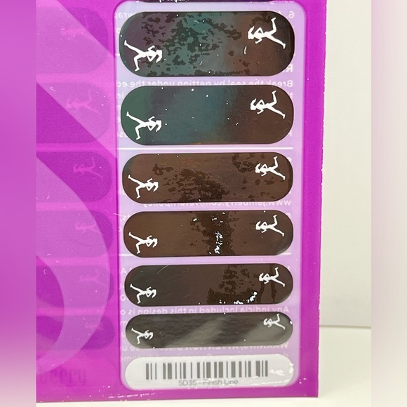 $6 🌸 Jamberry ~ Nail Polish Sticker Wraps ~ Finish Line ~ NEW - Picture 3 of 5
